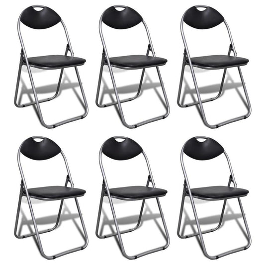 vidaXL Folding Chairs 6 pcs Faux Leather, 243711