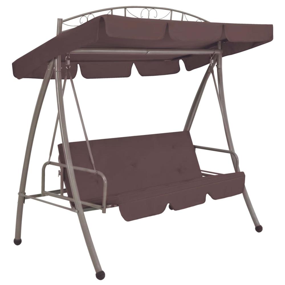 vidaXL Outdoor Convertible Swing Bench with Canopy Coffee, 43242