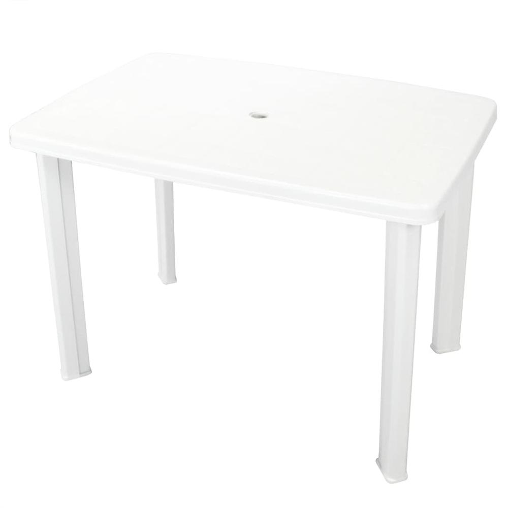 vidaXL Garden Table White 39.8"x26.8"x28.3" Plastic, 43592