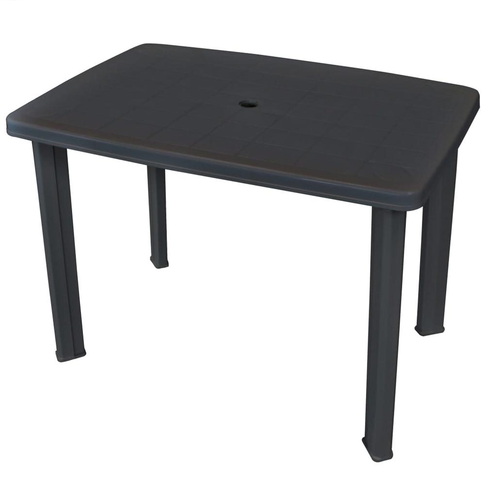 vidaXL Garden Table Anthracite 39.8"x26.8"x28.3" Plastic, 43594