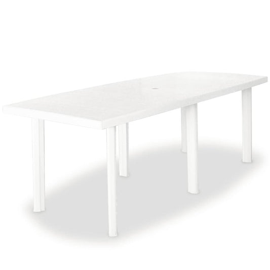 vidaXL Garden Table White 82.7"x37.8"x28.3" Plastic, 43595