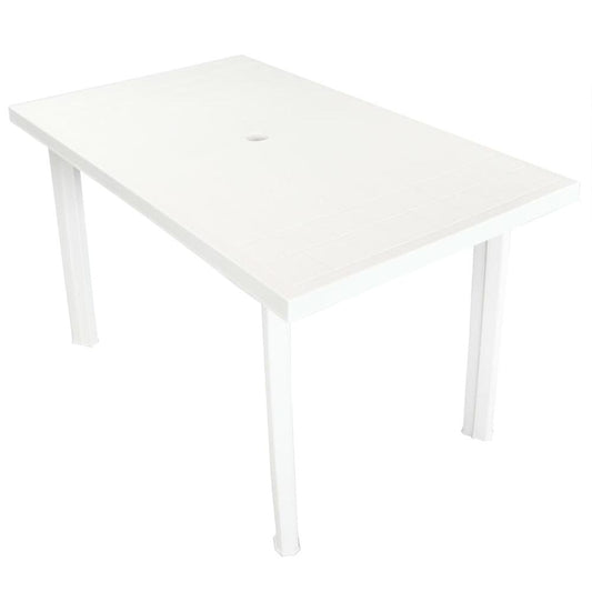 vidaXL Garden Table White 49.6"x29.9"x28.3" Plastic, 43597