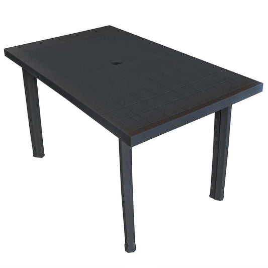 vidaXL Garden Table Anthracite 49.6"x29.9"x28.3" Plastic, 43599