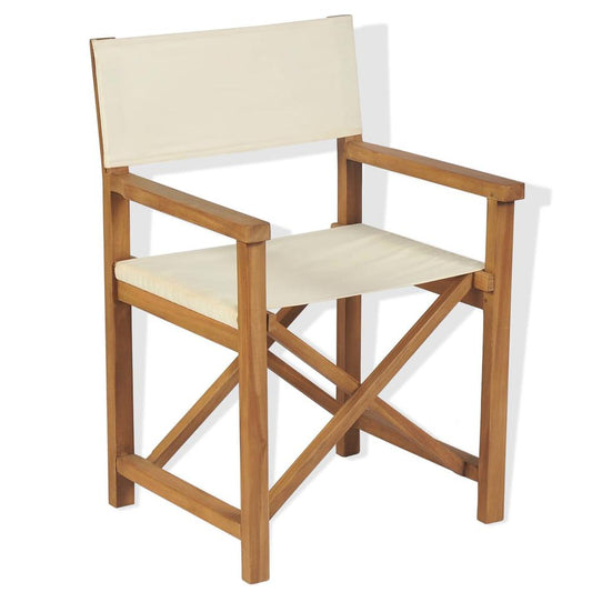 vidaXL Folding Director's Chair Solid Teak Wood, 43801