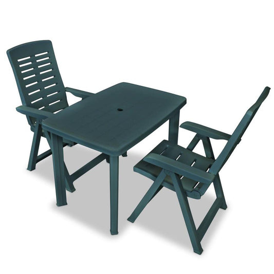 vidaXL 3 Piece Bistro Set Plastic Green, 275078