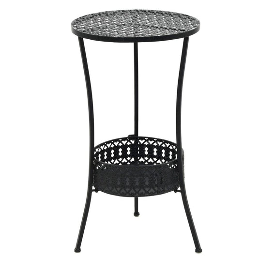 vidaXL Bistro Table Black 15.7"x27.5" Metal, 245939