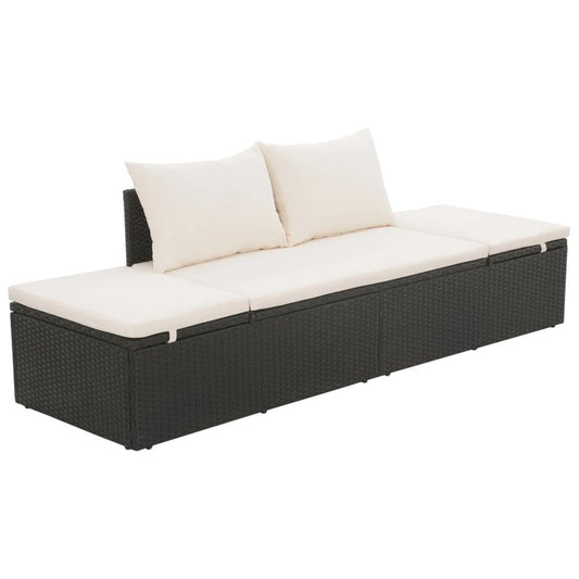 vidaXL Garden Bed Black 76.8"x23.6" Poly Rattan, 43953