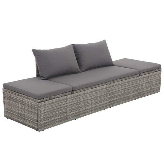 vidaXL Garden Bed Gray 76.8"x23.6" Poly Rattan, 43955