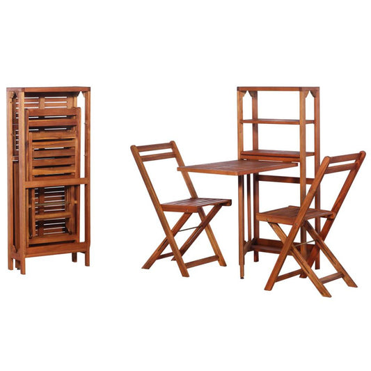 vidaXL 3 Piece Folding Bistro Set Solid Acacia Wood, 44013