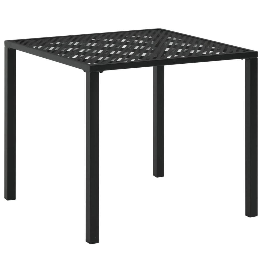 vidaXL Garden Table Black 31.5"x31.5"x28.3" Steel, 44266