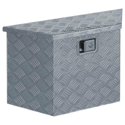 vidaXL Aluminum Box 27.6"x9.4"x16.5" Trapezoid Silver, 142942