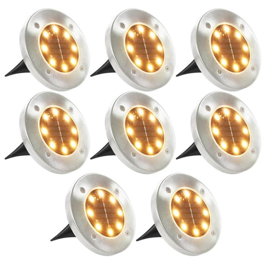 vidaXL Solar Ground Lights 8 pcs LED Lights Warm White, 44417