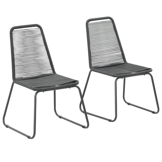 vidaXL Outdoor Chairs 2 pcs Poly Rattan Black, 44442