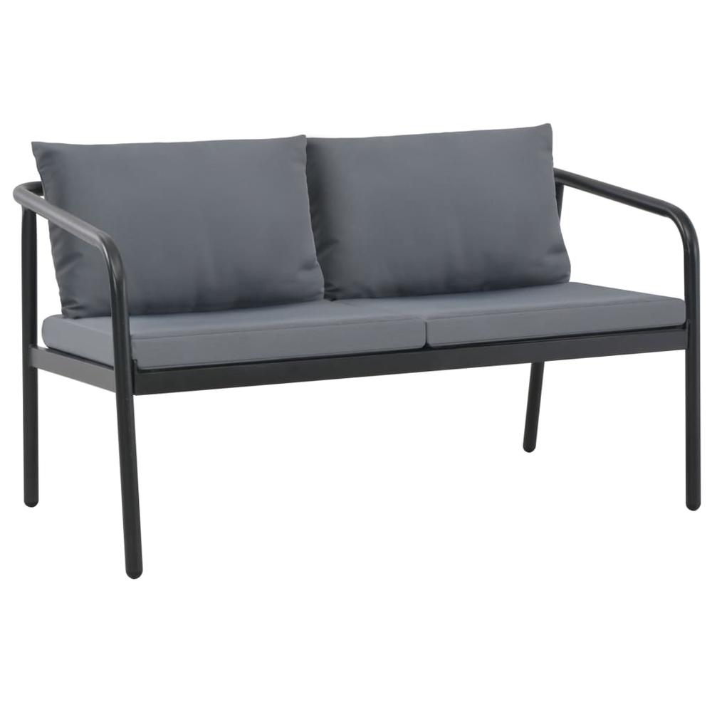 vidaXL 2 Seater Garden Sofa with Cushions Gray Aluminium, 44699