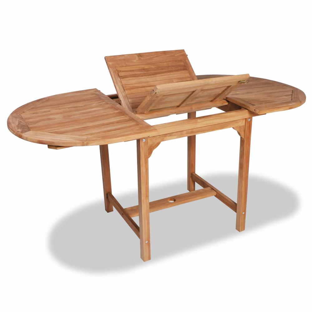 vidaXL Extending Garden Table (43.3"-63")x31.5"x29.5" Solid Teak Wood, 44684