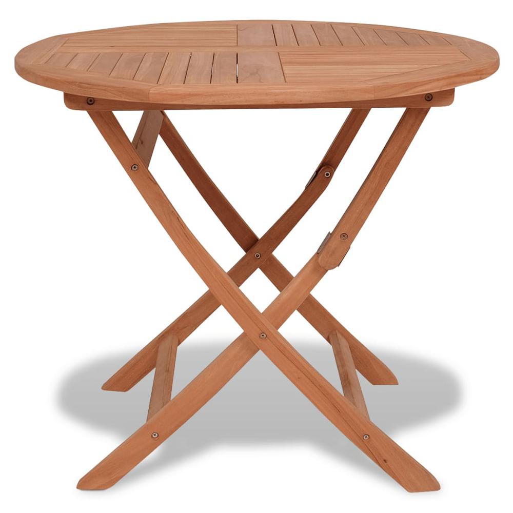 vidaXL Folding Garden Table 33.5"x30" Solid Teak Wood, 44689