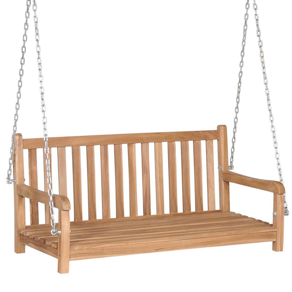 vidaXL Swing Bench Solid Teak 47.2"x23.6"x22.6" Brown, 44995