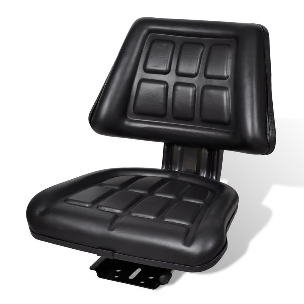 vidaXL Tractor Seat with Backrest Black, 210156