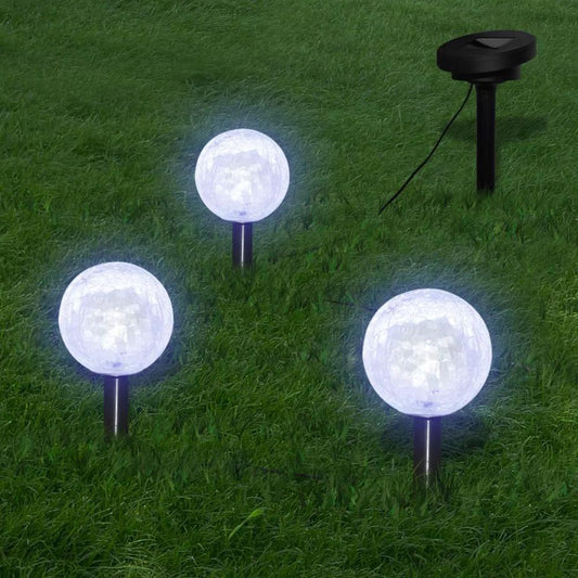 vidaXL Solar Bowl 3 LED Garden Lights with Spike Anchors & Solar Panel 0870