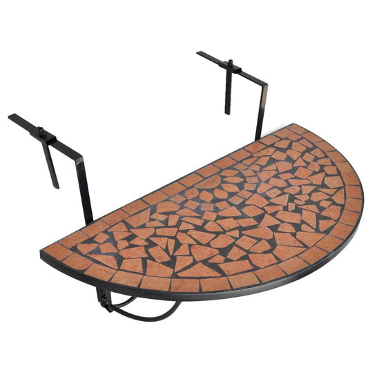 vidaXL Hanging Balcony Table Terracotta Mosaic, 41123