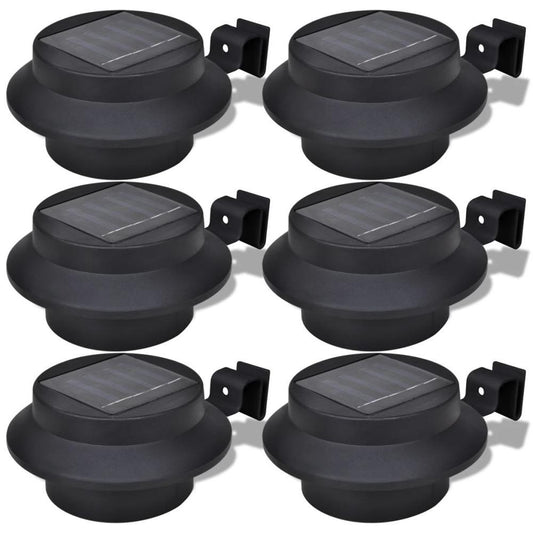 vidaXL Outdoor Solar Lamp Set 6 pcs Fence Light Gutter Light Black 1180