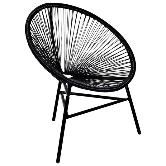 vidaXL Garden Moon Chair Poly Rattan Black, 41383