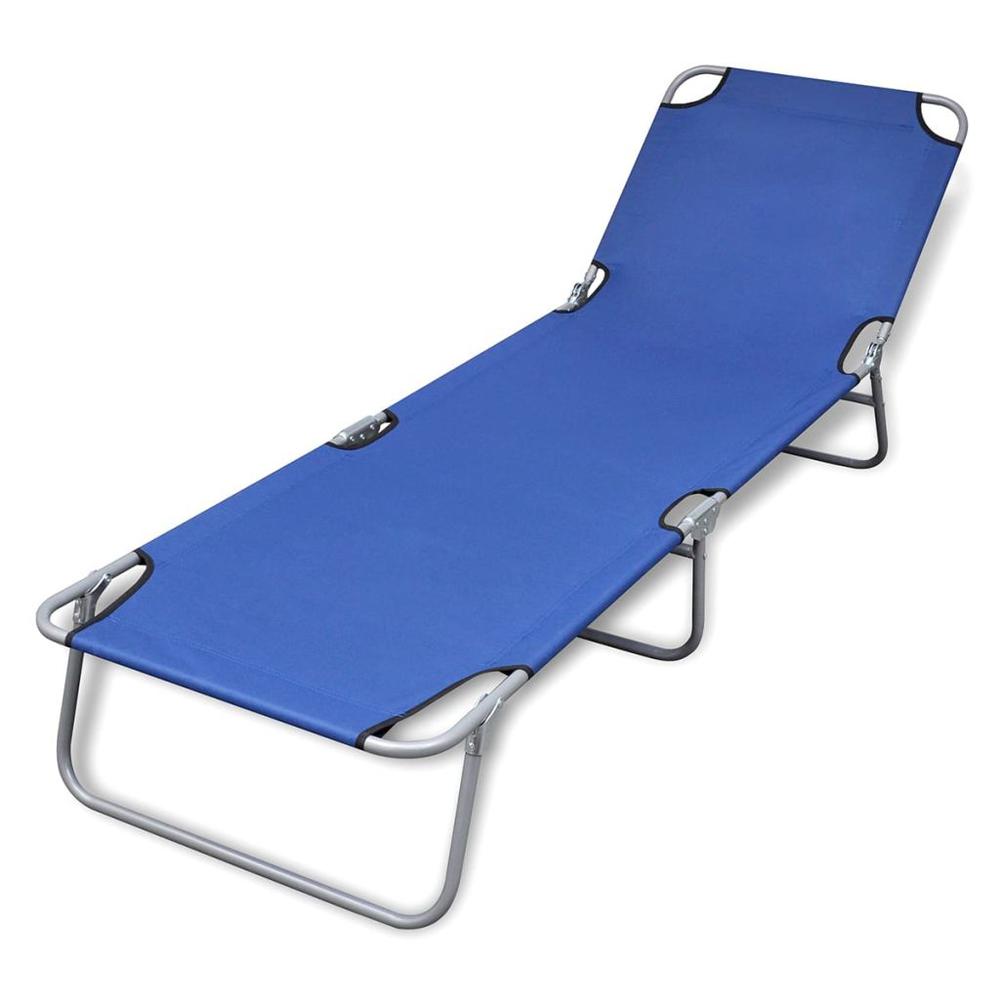 vidaXL Folding Sun Lounger Powder-coated Steel Blue, 41477