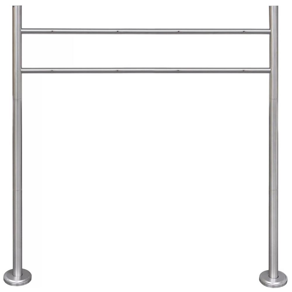 vidaXL Stainless Steel Stand for Double Mailbox, 50355