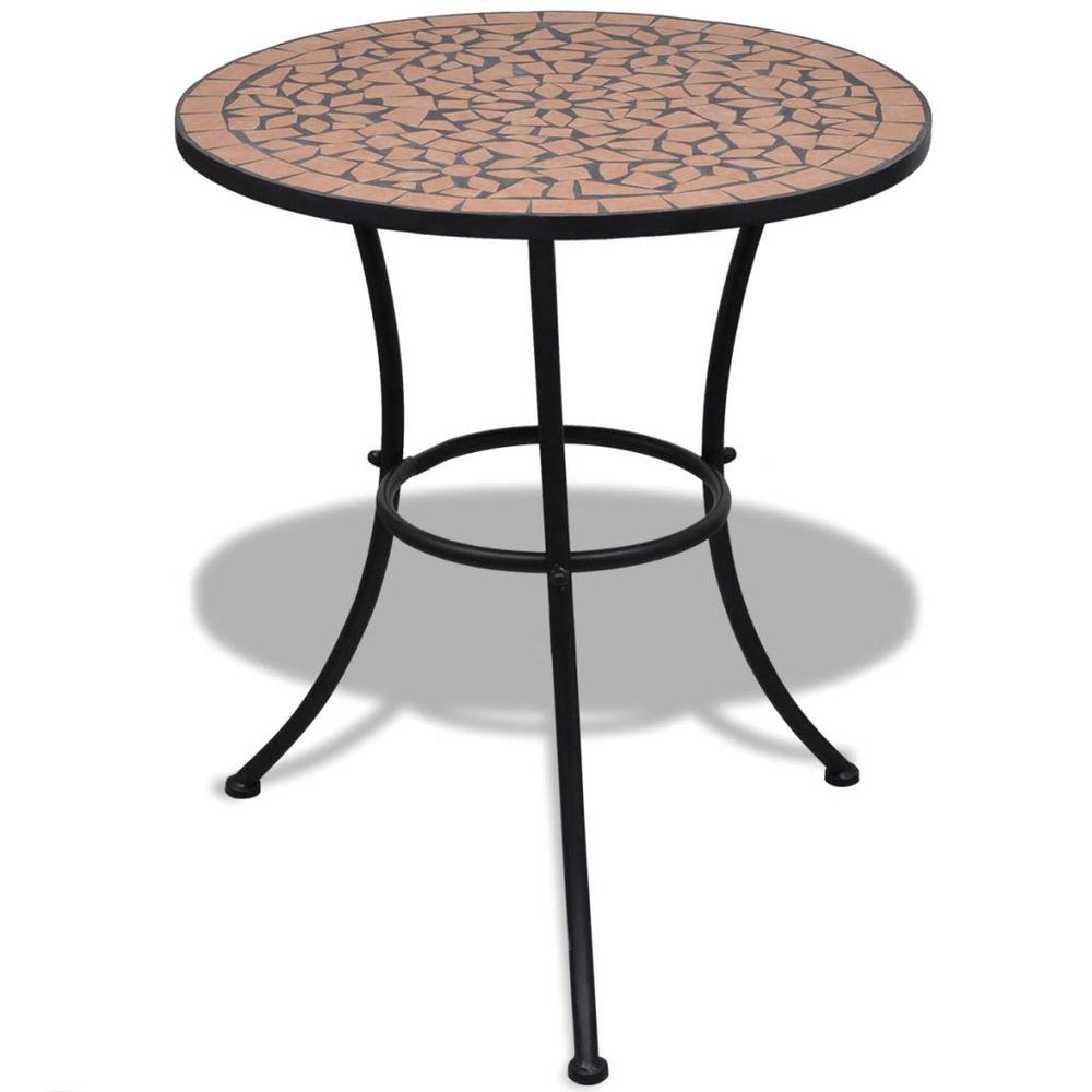 vidaXL Bistro Table Terracotta 23.6" Mosaic, 41528