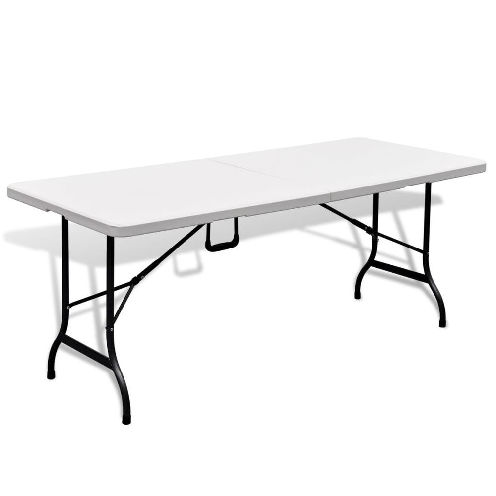 vidaXL Folding Garden Table White 70.9"x29.5"x29.1" HDPE, 41567