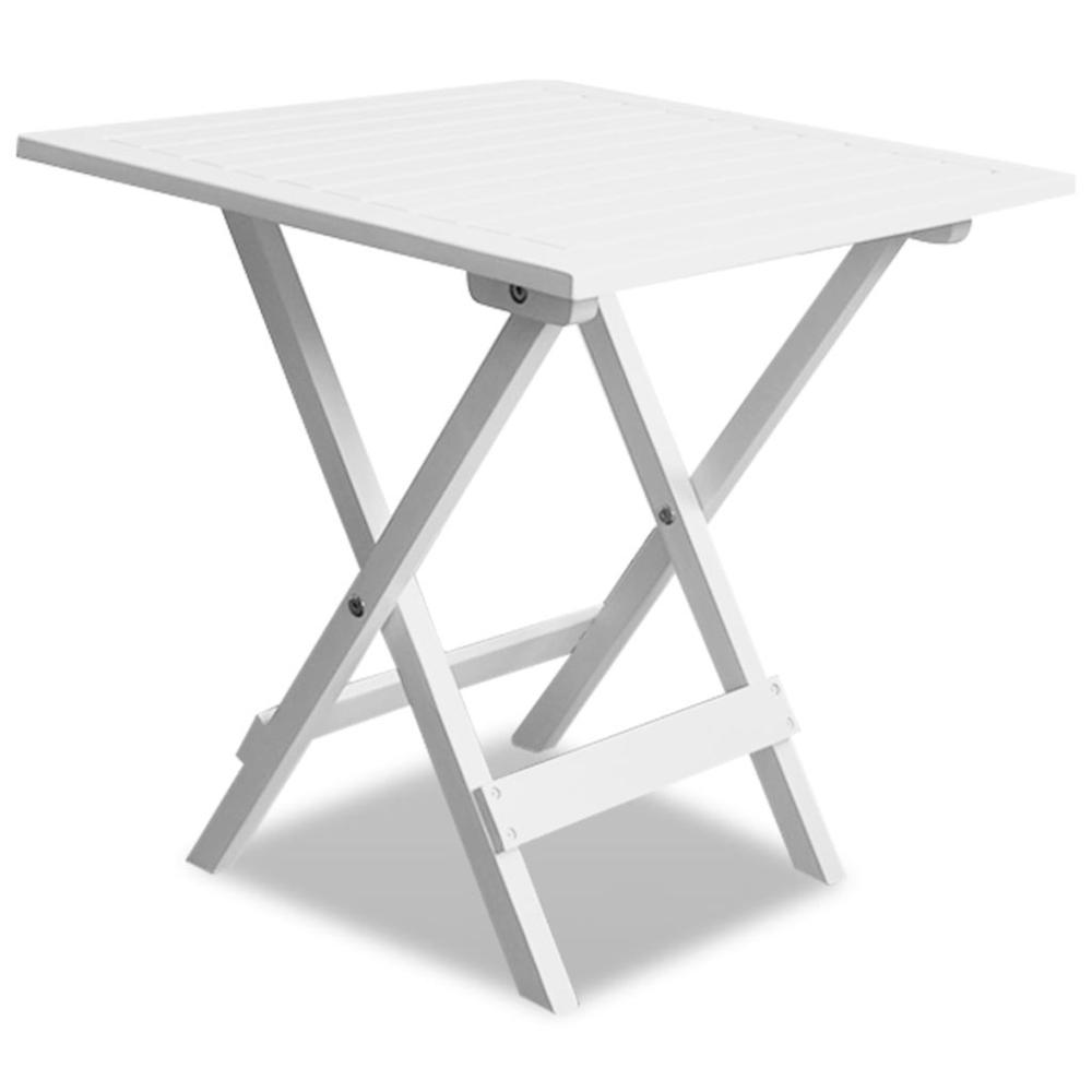 vidaXL Bistro Table White 18.1"x18.1"x18.5" Solid Acacia Wood, 41436