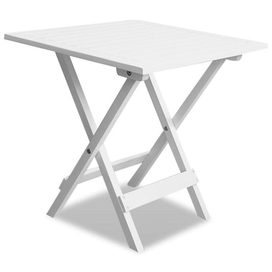 vidaXL Bistro Table White 18.1"x18.1"x18.5" Solid Acacia Wood, 41436