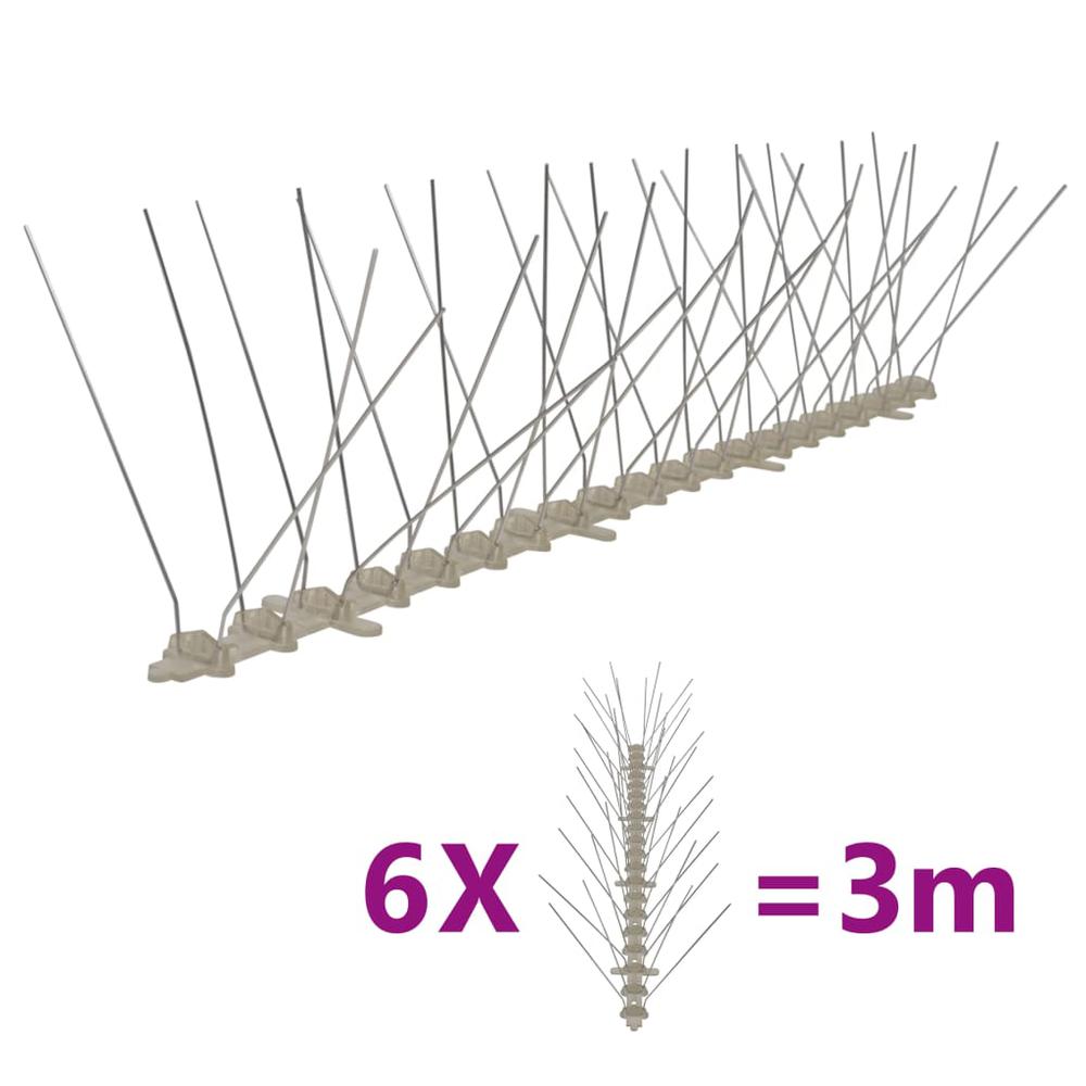 vidaXL 4-row Plastic Bird & Pigeon Spikes Set of 6 10', 170233