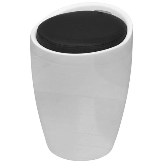 vidaXL Stool White and Black Faux Leather, 242243