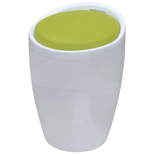 vidaXL Stool White and Green Faux Leather, 242245