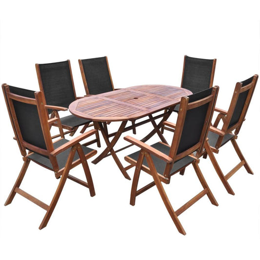 vidaXL 7 Piece Outdoor Dining Set Solid Acacia Wood, 41748