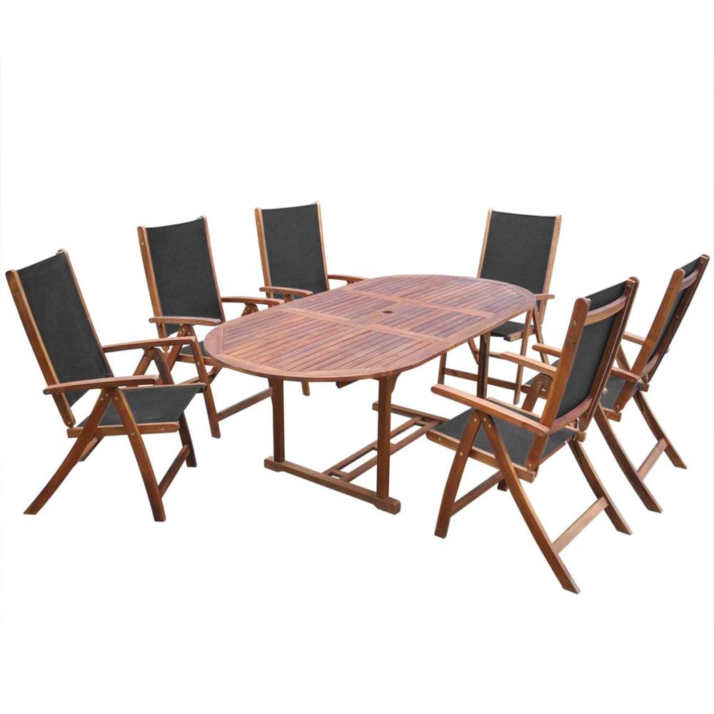 vidaXL 7 Piece Outdoor Dining Set Solid Acacia Wood, 41749