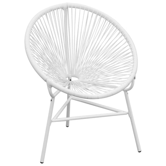 vidaXL Garden String Moon Chair Poly Rattan White, 42072