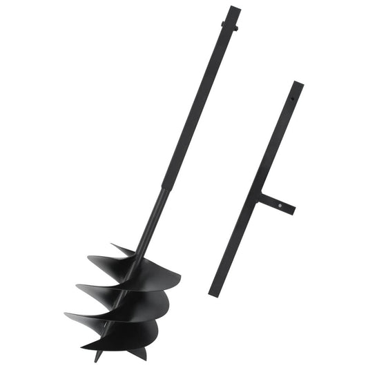 vidaXL Ground Drill with Handle 9.8" Steel Black 5258