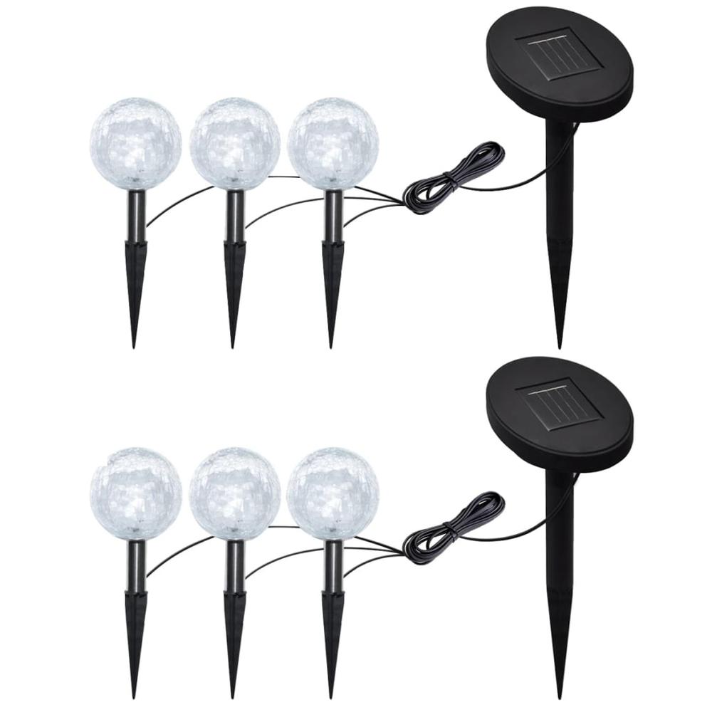 vidaXL Garden Lights 6 pcs LED with Spike Anchors & Solar Panels 7121