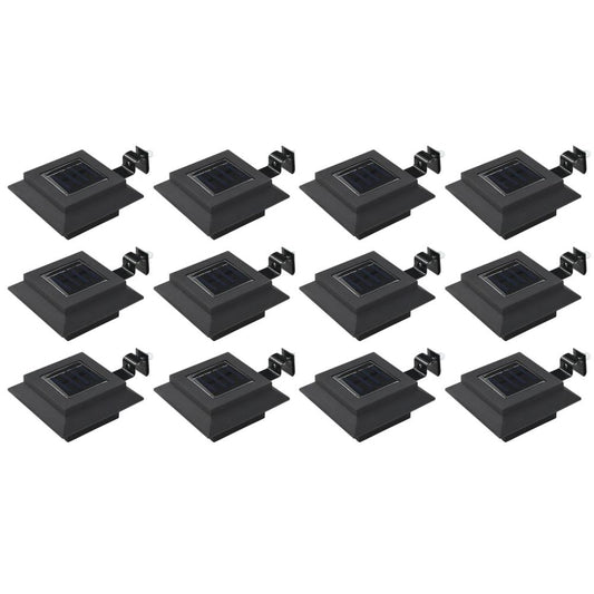 vidaXL Outdoor Solar Lamps 12 pcs LED Square 4.7" Black 7136