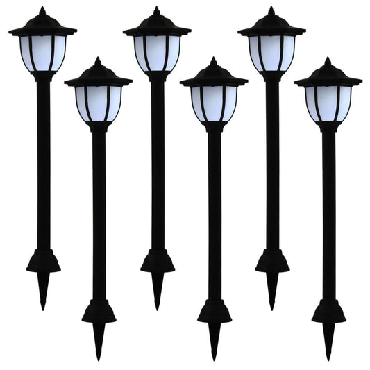 vidaXL Outdoor Solar Lamps 6 pcs LED Black 7138