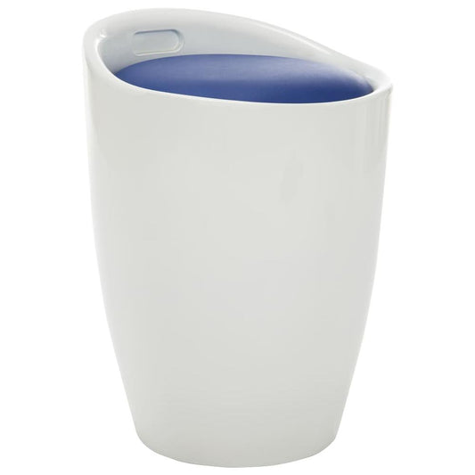 vidaXL Storage Stool White and Blue Faux Leather, 249798