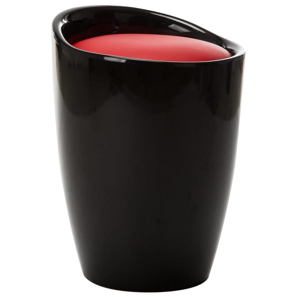 vidaXL Storage Stool Black and Red Faux Leather, 249800