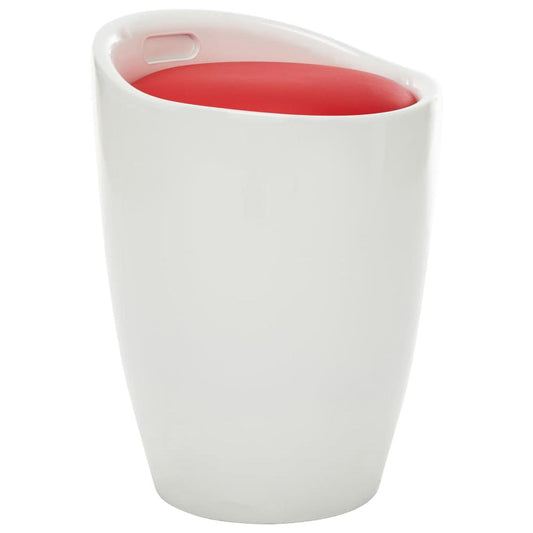 vidaXL Storage Stool White and Red Faux Leather, 249801