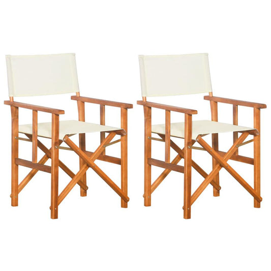 vidaXL Director's Chairs 2 pcs Solid Acacia Wood, 45946