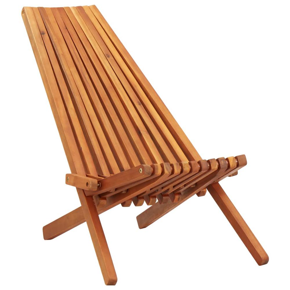 vidaXL Folding Outdoor Lounge Chair Solid Acacia Wood, 45974