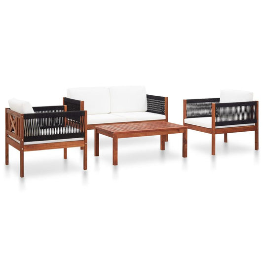 vidaXL 4 Piece Garden Lounge Set Solid Acacia Wood, 46343