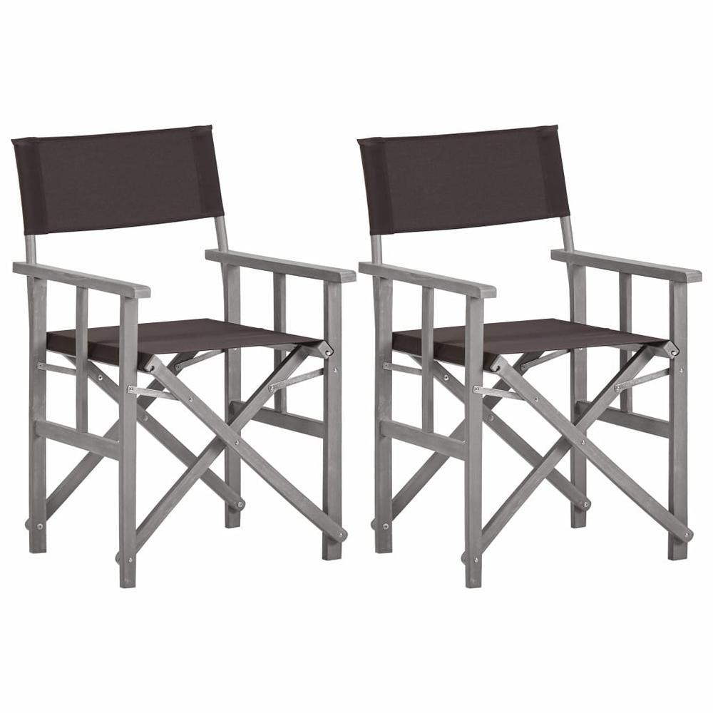 vidaXL Director's Chairs 2 pcs Solid Acacia Wood, 45950