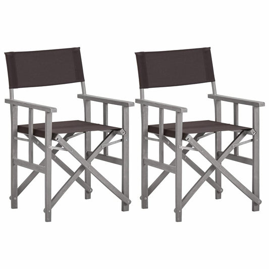 vidaXL Director's Chairs 2 pcs Solid Acacia Wood, 45950